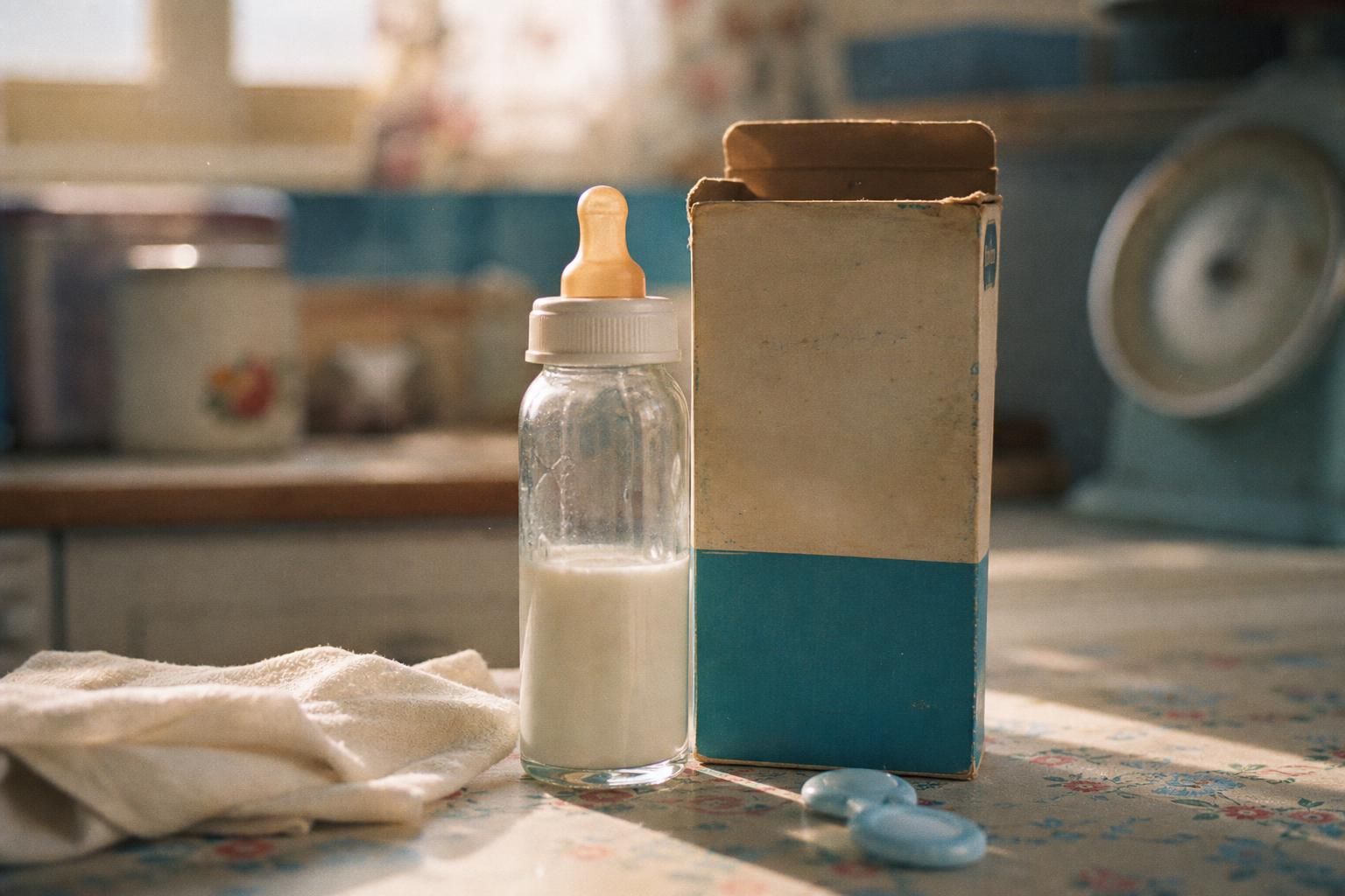 découvrez les ingrédients et la composition du lait maternisé dans les années 1950, un aperçu historique de l'alimentation infantile de l'époque.